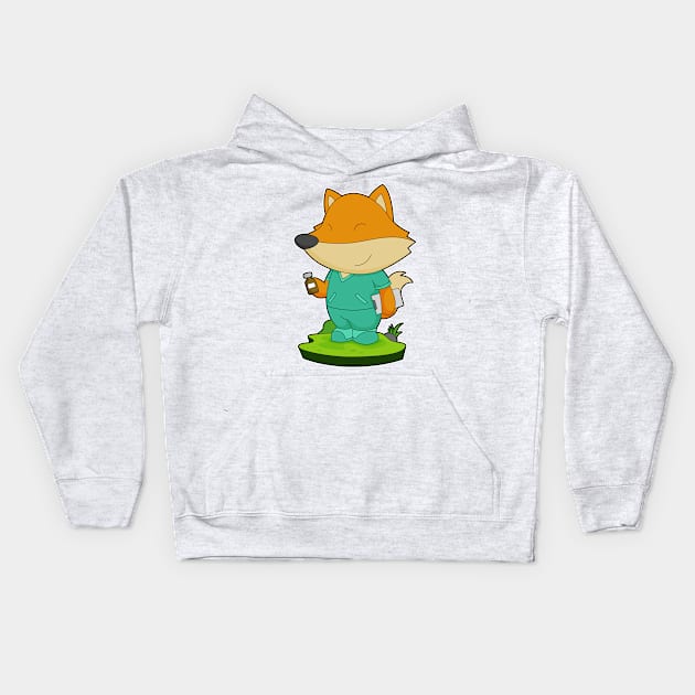 Fox Nurse Medicine Kids Hoodie by Markus Schnabel